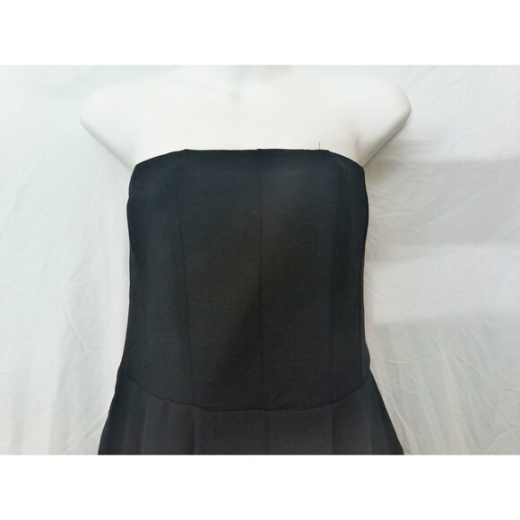 A New Day Women Straple Jumpsuit Black Size Medium Pleated Wide Leg Pull On - Picture 4 of 13